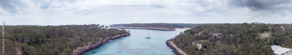 Obraz premium aerial view of cala mondragó in spain