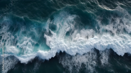 Rough Seas Symphony: A Drone's View of Ocean Majesty and Splashing Waves - created with generative AI © Jakob