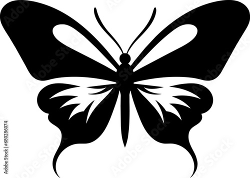 Vector isolated simple minimal graphic contour line butterfly drawing. Colorless single line butterfly drawing coloring page.