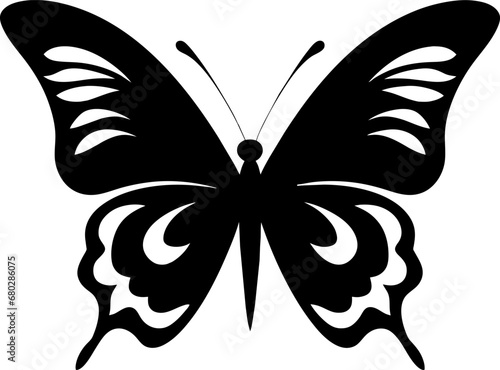 Vector isolated simple minimal graphic contour line butterfly drawing. Colorless single line butterfly drawing coloring page.