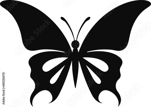 Vector isolated simple minimal graphic contour line butterfly drawing. Colorless single line butterfly drawing coloring page.