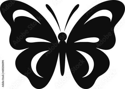Vector isolated simple minimal graphic contour line butterfly drawing. Colorless single line butterfly drawing coloring page.