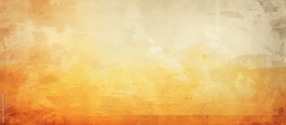 The vintage illustration of a grunge background with a creative orange gradient and pastel yellow graphics creates a light texture design for a vintage banner or wallpaper.