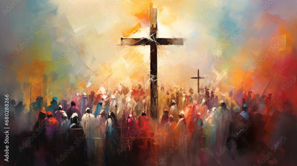 Jesus Christ on the cross - obrazy, fototapety, plakaty 