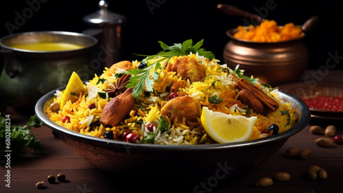 indian rice or biryani with basmati basan rice, indian traditional food