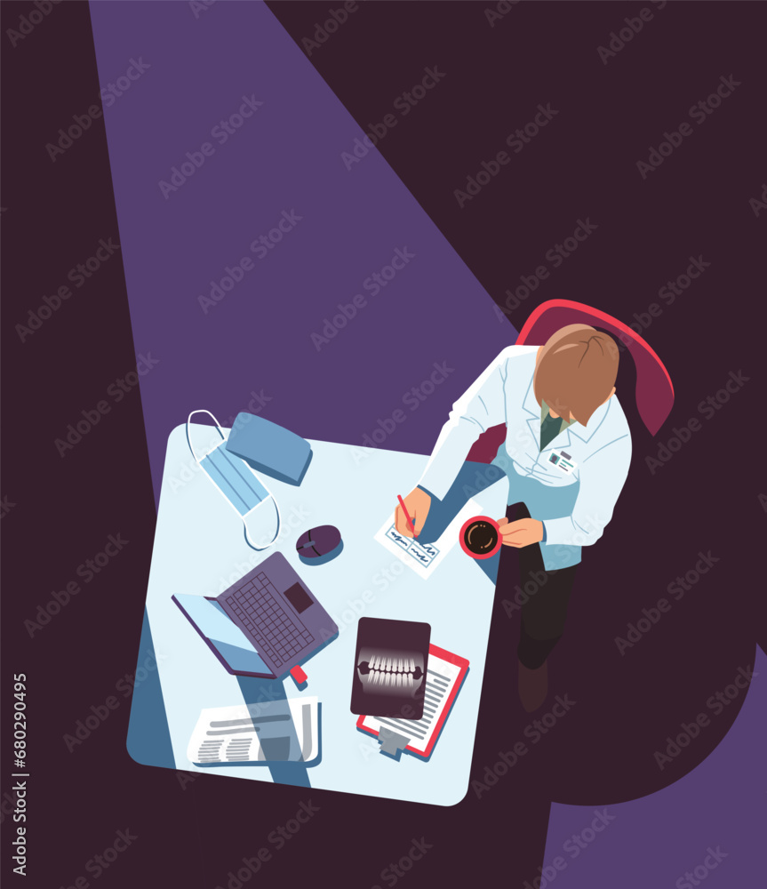 Dentist, orthodontist doctor man working in office Dentist, orthodontist doctor man working in office