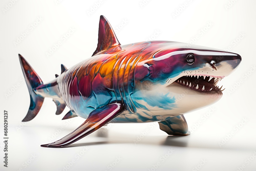 Colorful shark on white background Colorful shark on white background