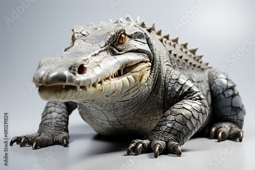 silver crocodile on a white background