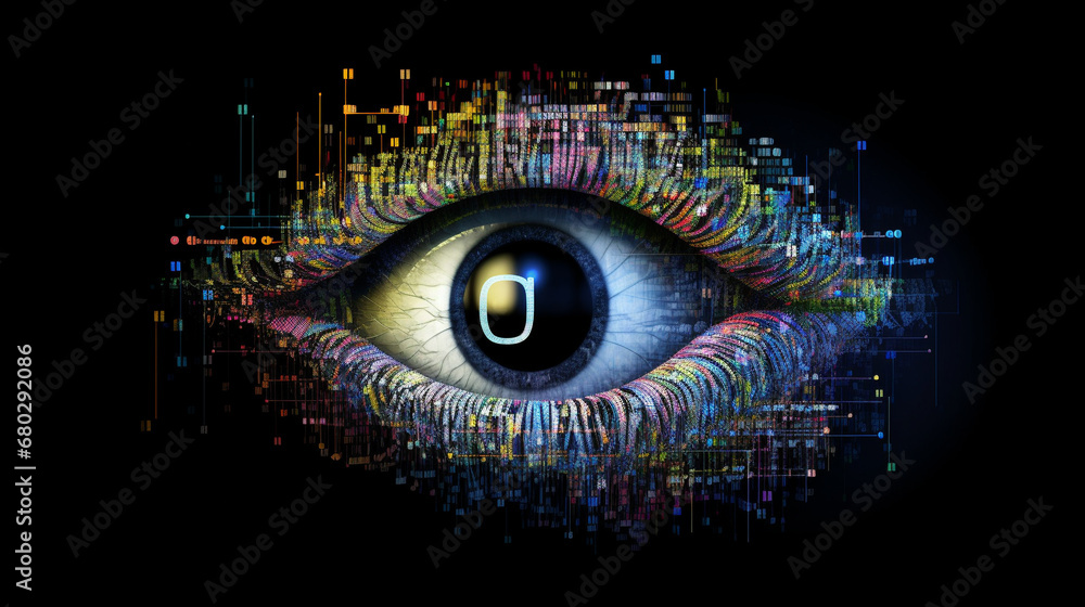 Digital Eye. AI Generated Digital Eye. AI Generated