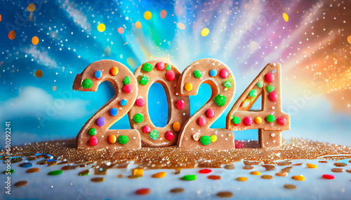 Happy New Year 2024 Gingerbread