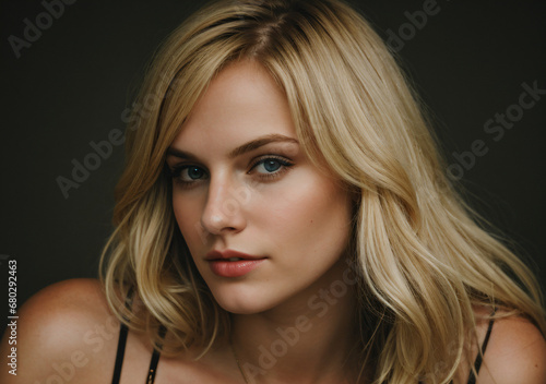 Close-up portrait of a blonde woman
