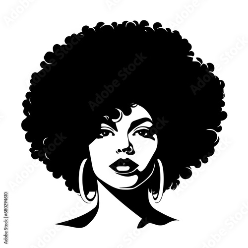 Stylish Afro Black Girl Vector Illustration