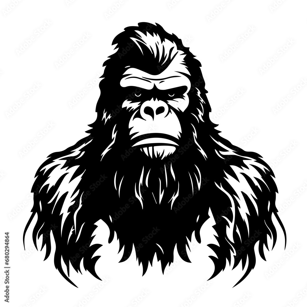 Elusive Bigfoot Vector Illustration