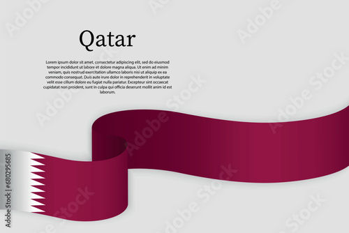 Ribbon flag of Qatar. Celebration background