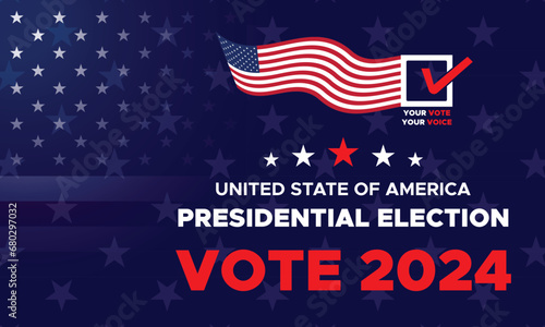 Vote 2024. Presidential election day in united states. Election 2024 USA. Political election campaign banner. background, post, Banner, card, poster design with Vote day November 5 US
