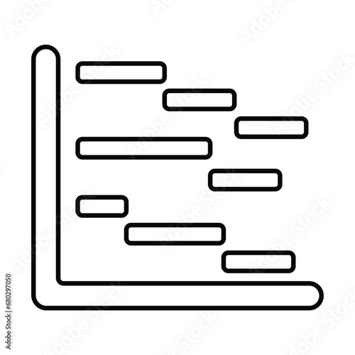 Gantt Chart Icon In Outline Style