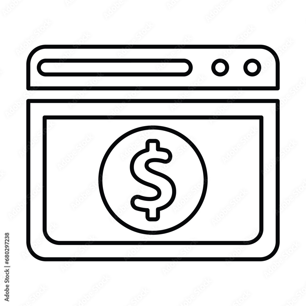 Website Money Donation Icon In Outline Style Website Money Donation Icon In Outline Style