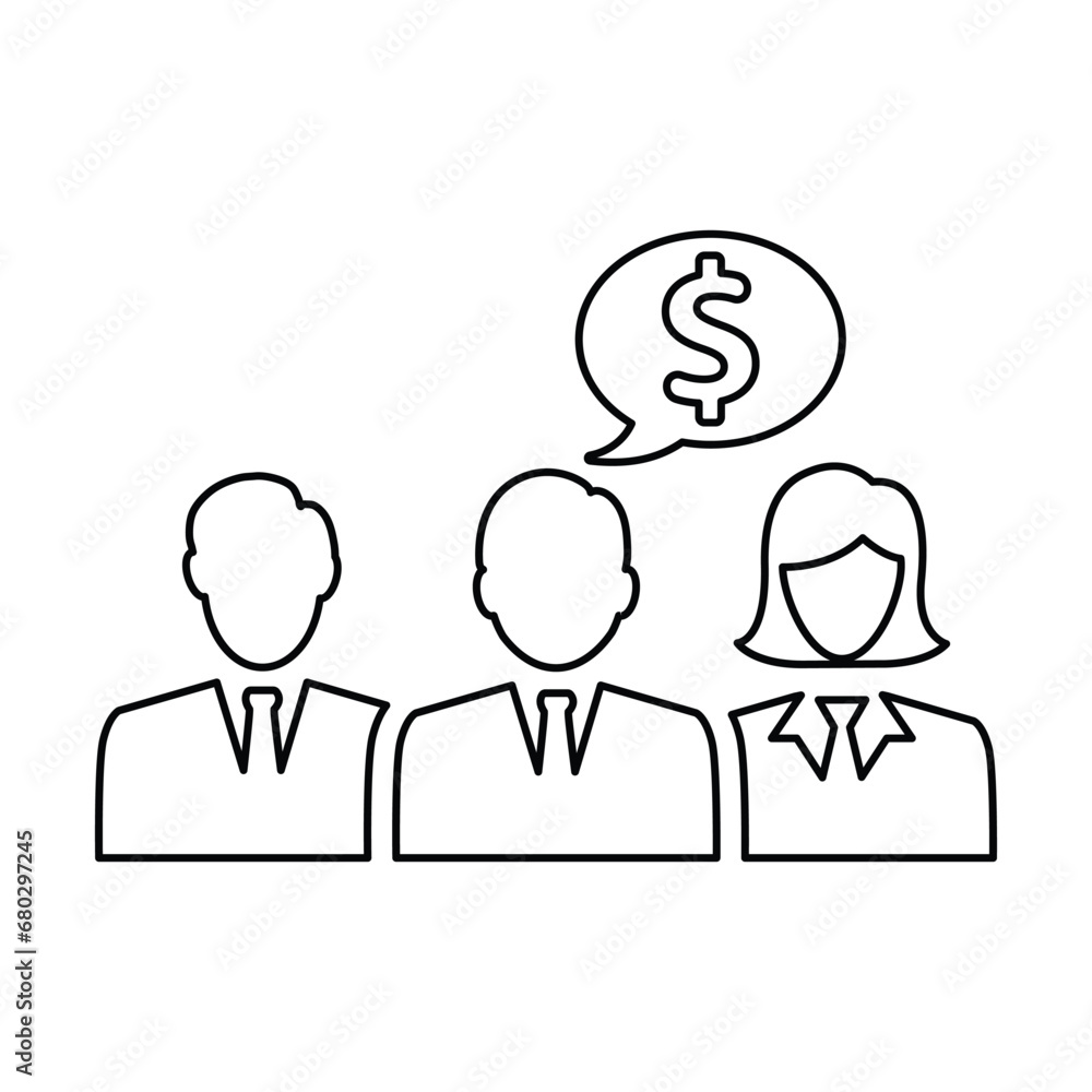 Investor Icon In Outline Style Investor Icon In Outline Style