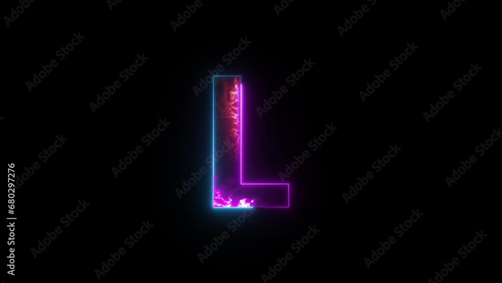 Neon letter L with alpha channel, neon alphabet for banner Neon letter L with alpha channel, neon alphabet for banner