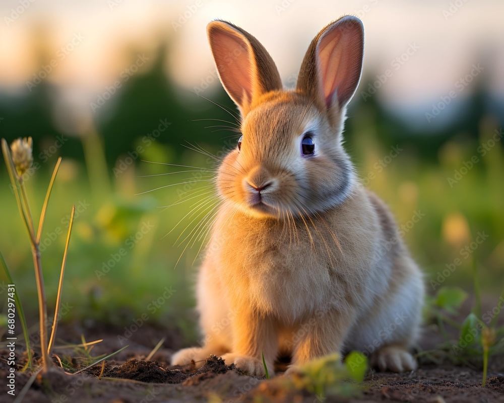 Fototapeta premium Rabbit in the grass.