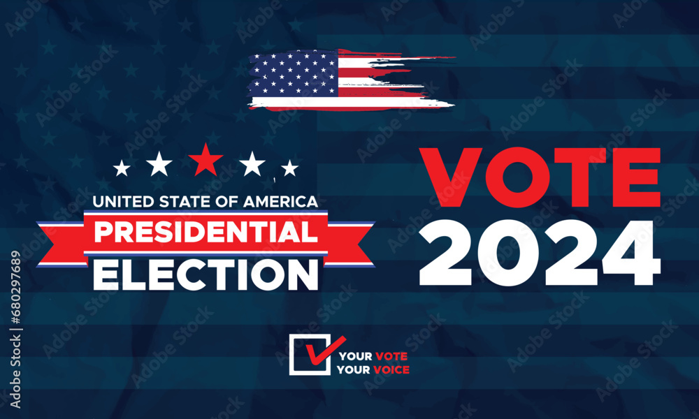 Vetor de Vote 2024. Presidential election day in united states. Election 2024 USA. Political
