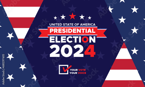 Vote 2024. Presidential election day in united states. Election 2024 USA. Political election campaign banner. background, post, Banner, card, poster design with Vote day November 5 US