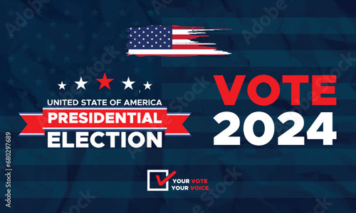 Vote 2024. Presidential election day in united states. Election 2024 USA. Political election campaign banner. background, post, Banner, card, poster design with Vote day November 5 US