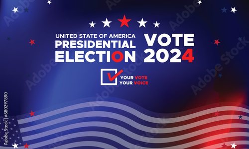 Vote 2024. Presidential election day in united states. Election 2024 USA. Political election campaign banner. background, post, Banner, card, poster design with Vote day November 5 US