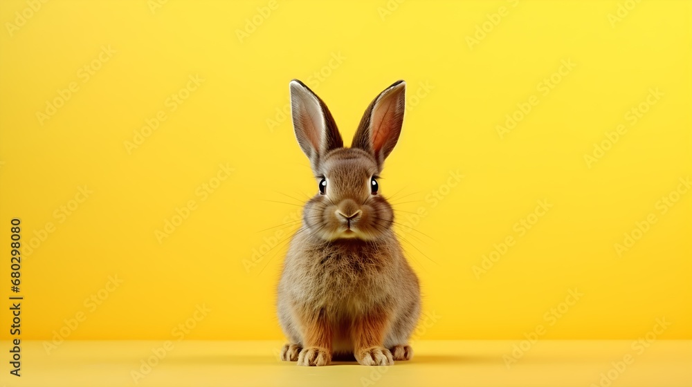 Rabbit on pastel background with easter egg decoration. Rabbit on pastel background with easter egg decoration.