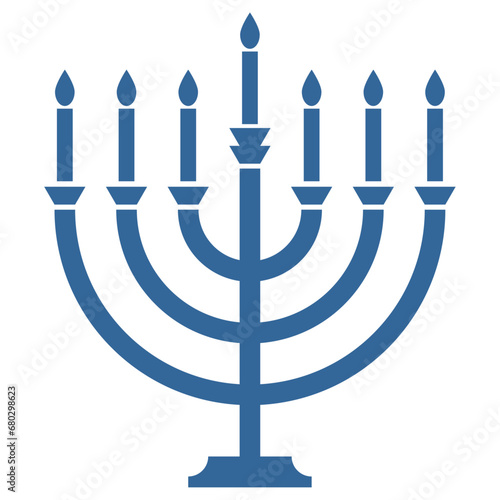 Vector graphic of menorah symbol with candles