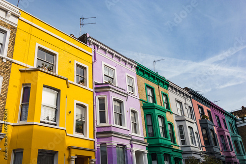 Vibrant Row of Multicolored Houses in London photo