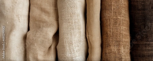 Focus on the rustic and earthy texture of a hemp fabric with a natural look.