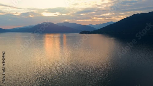 Wallpaper Mural Aerial view of sea landscape north of Vancouver in the evening. Torontodigital.ca