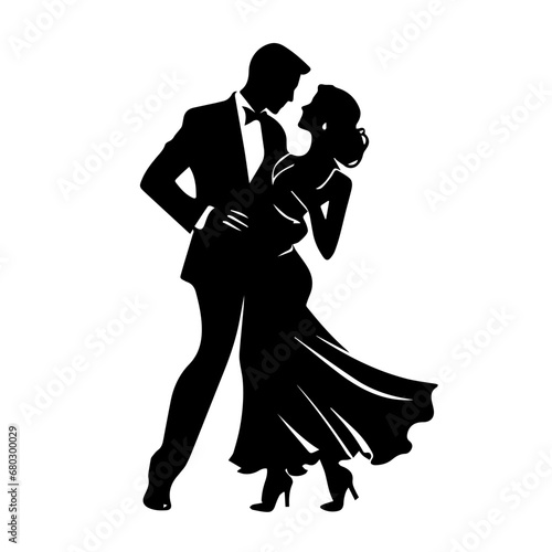 Energetic Dance Couple Vector Illustration