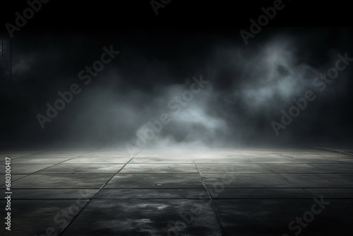 暗いコンクリートのテクスチャー背景。A dark concrete floor texture Generative AI 