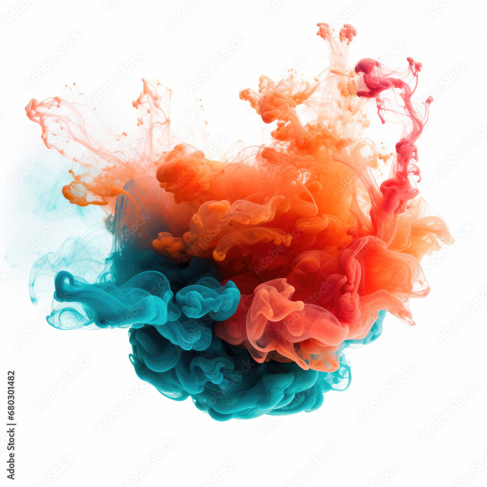 Obraz premium Vibrant Spectrum of Colorful Smoke, Generative AI