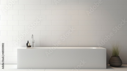 Minimalist Tiles  A bathroom wall adorned with minimalist tiles  creating a clean and contemporary look.