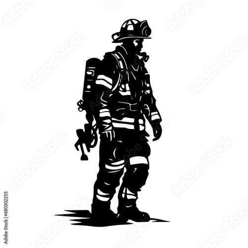 rave Firefighter Vector Illustration