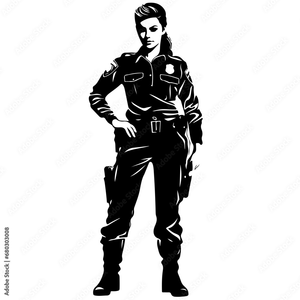 Dedicated Police Officer Vector Illustration Dedicated Police Officer Vector Illustration