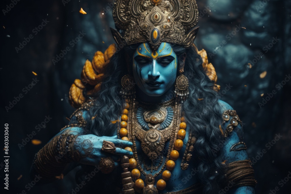 God Shiva. Portrait with selective focus and copy space God Shiva. Portrait with selective focus and copy space