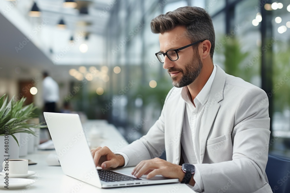 Male professional tech support worker. Top professions concept. Portrait with selective focus and copy space Male professional tech support worker. Top professions concept. Portrait with selective focus and copy space