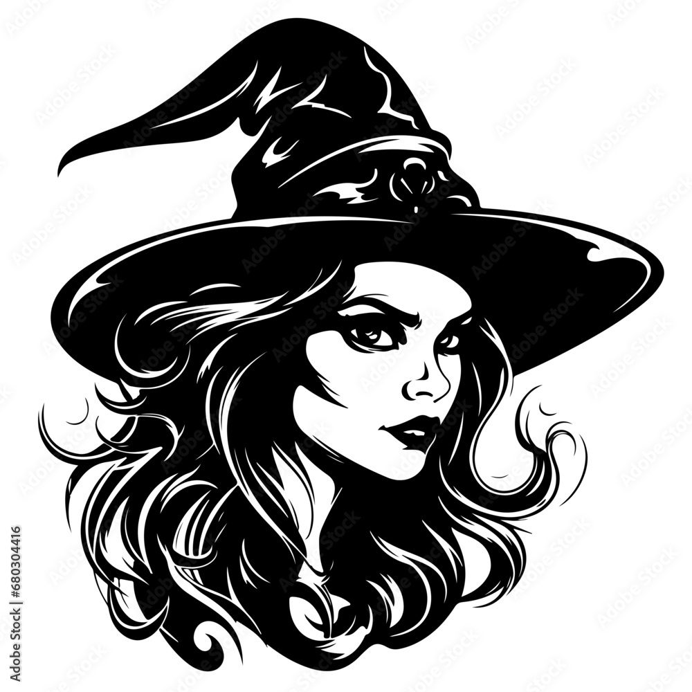 Mysterious Witch Vector Illustration Mysterious Witch Vector Illustration
