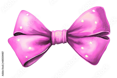 isolated pink bow on transparent background
