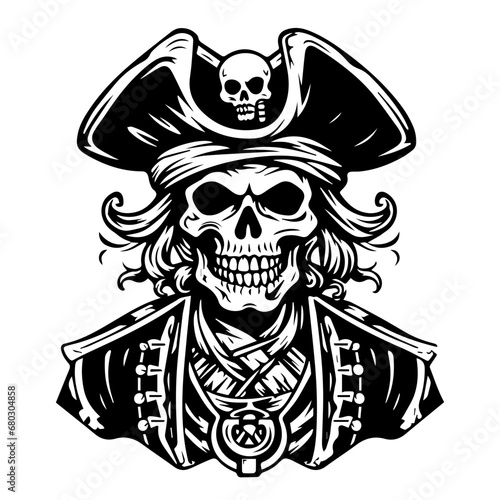 Skeleton Pirate Adventure Vector Illustration