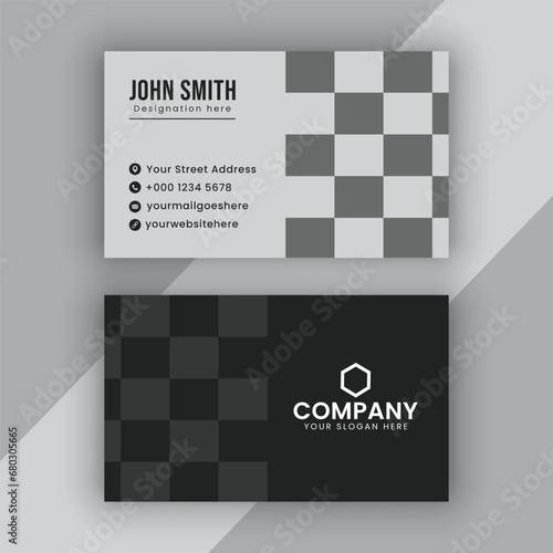 Black and White Simple Business Card Layout - Minimal Individual Business Card Layout

