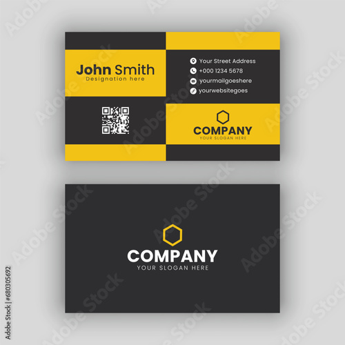 Clean and simple horizontal business card template - professional business card