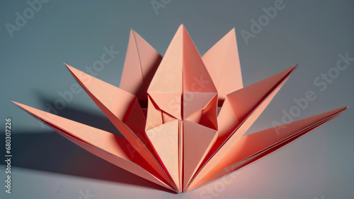 Origami d'un nénuphar ou toute autre fleur