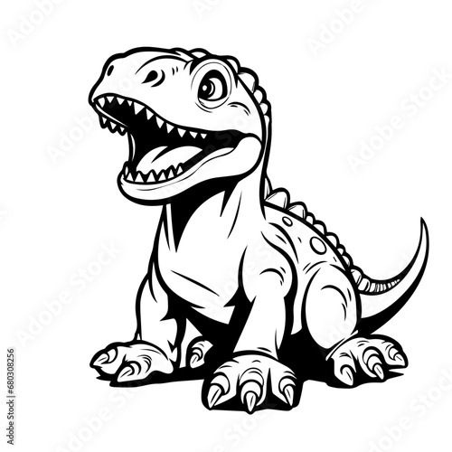 Playful Dinosaur Illustration Vector