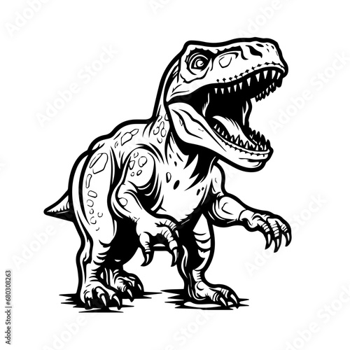 Playful Dinosaur Illustration Vector © Mateusz