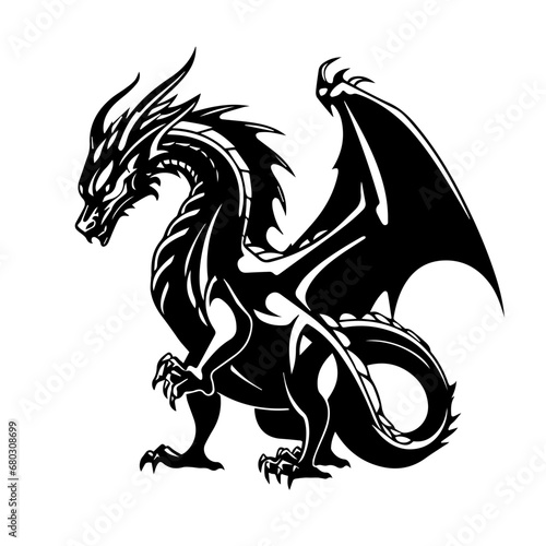 Fototapeta Naklejka Na Ścianę i Meble -  Mystical Dragon Vector Illustration